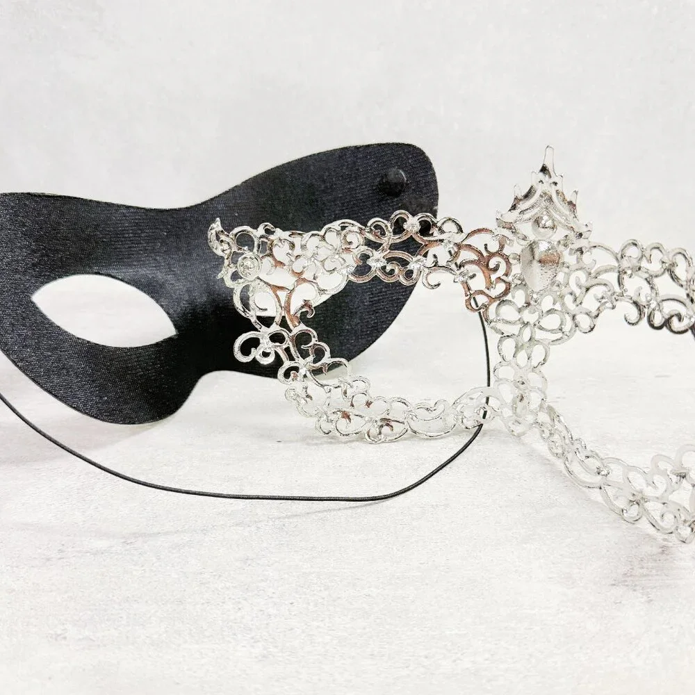 2 in 1 rainbow mask, Masquerade party wedding, silver rainbow mask, Party mask